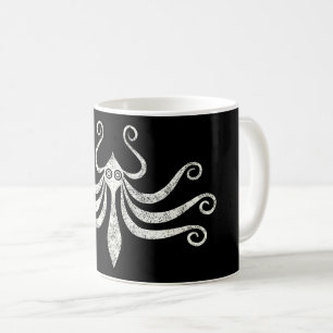 Caneca De Café Estilo Marinho Mínimo Octopus Minoano (em aflição)