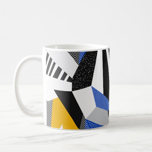 Caneca De Café Estilo Memphis: Colagem Geométrica Criativa. (Esquerda)