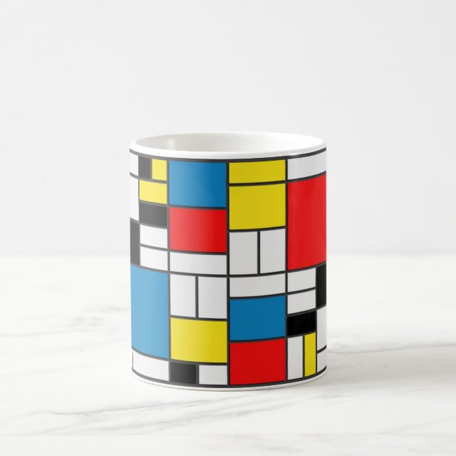 Caneca De Café Estilo Mondrian (Centro)