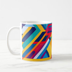 Caneca De Café Estilo Mondrian Abstrato arte moderna