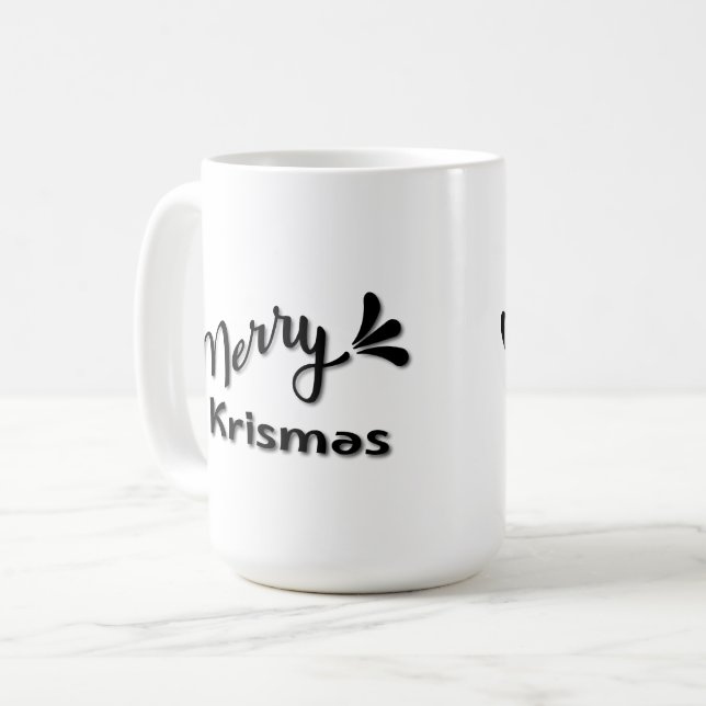 Caneca De Café Estilo Natalino Retrô (Frente Esquerda)