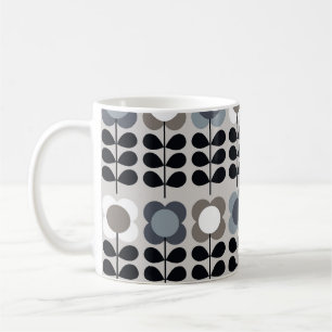 Caneca De Café Estilo nórdico, padrão floral abstrato.