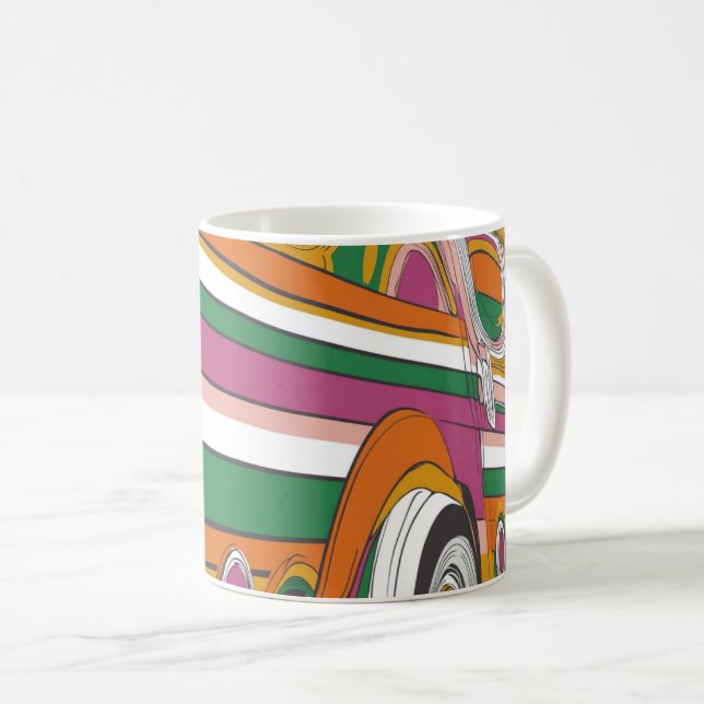 Caneca De Café estilo psicodélico ou pop-art é reminiscente  (Frente Esquerda)