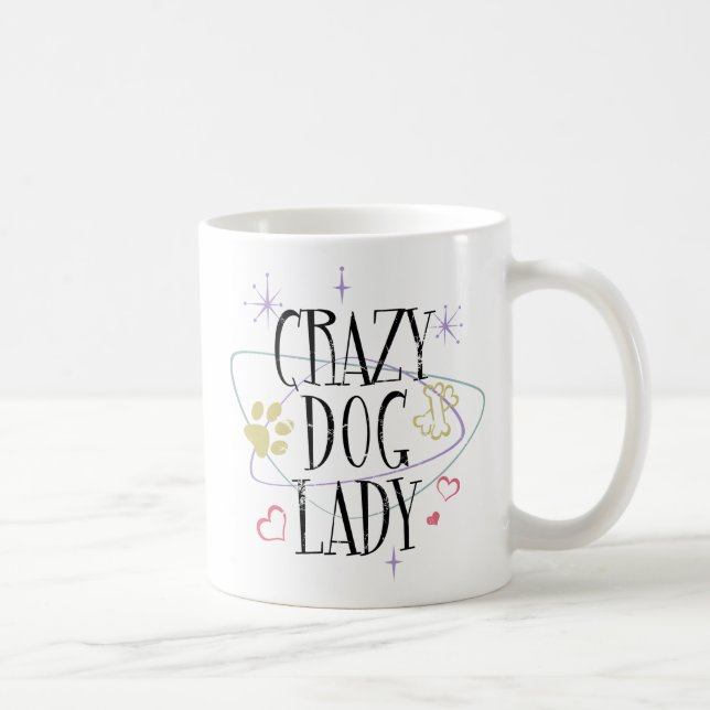 Caneca De Café Estilo Retro Cachorro Louco Lady Mug (Direita)