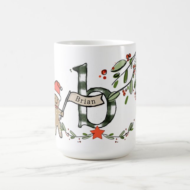 Caneca De Café Estilo Retroativo Monograma de Natal Bastante B Co (Centro)