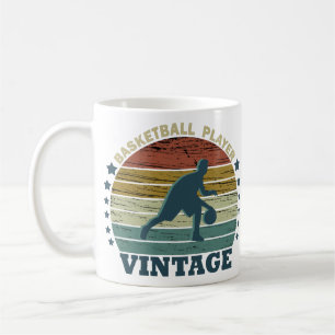 Caneca De Café estilo retrógrado do jogador de basquetebol