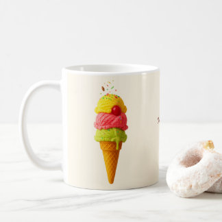 Caneca De Café Estilo Scoop Doce - Design de Sorvete Personalizad
