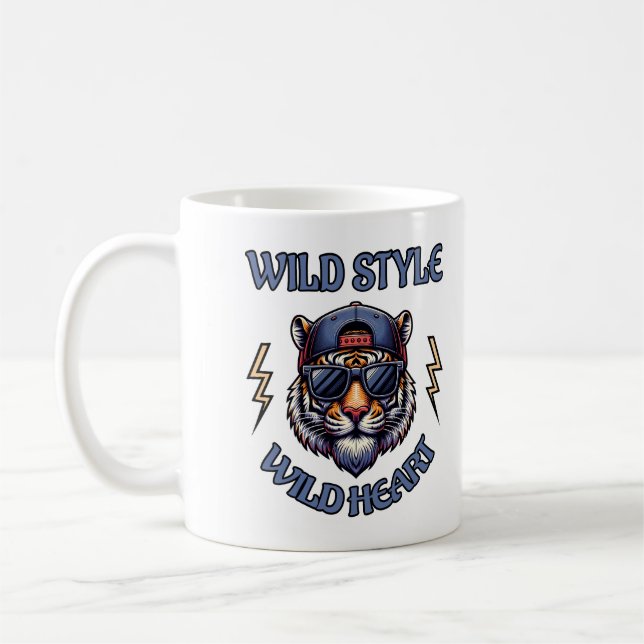 Caneca De Café Estilo selvagem, coração selvagem 1 (Esquerda)