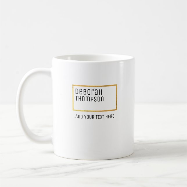 Caneca De Café estilo simples minimalista elegante branco (Esquerda)