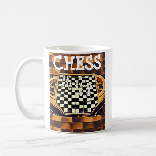 CANECA DE CAFÉ ESTILO TABULEIRO DE XADREZ (Esquerda)