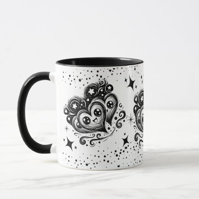 Caneca de Café Estilo Van Gogh Coração (Esquerda)