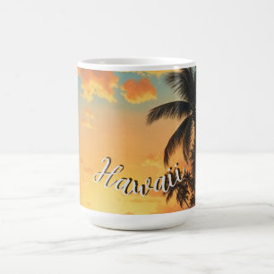 Caneca De Café Estilo Vintage Havaiano Viagem Costa Mar Pôr-do-So