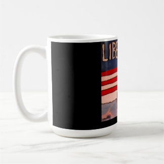Caneca De Café Estilo Vintage Liberté Retrato com Bandeira Americ
