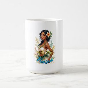 Caneca De Café Estilo Vintage Viagem Honolulu Hula Girl Havaiana