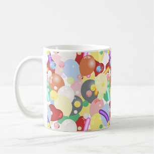 Caneca De Café Estilos de Balões Multicolores Brilhantes e legal