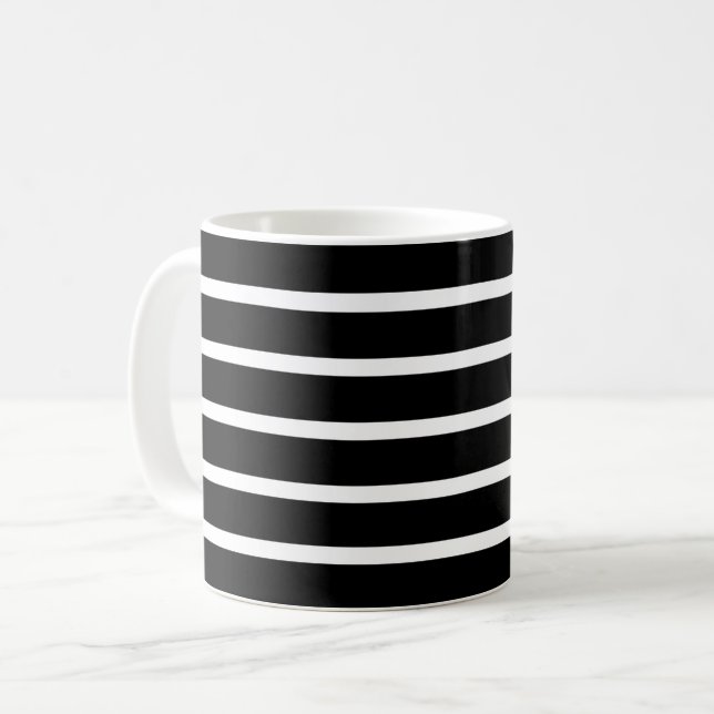 Caneca De Café Estirpe Negra e Branca Moderna (Frente Esquerda)