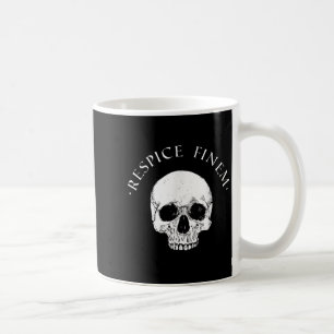 Caneca De Café Estojo Filosofia Respice Finem Estoicismo Crânio Q