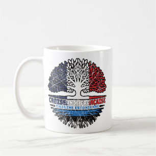 Caneca De Café Estônia França, Estônia, França, Árvore Bandeira