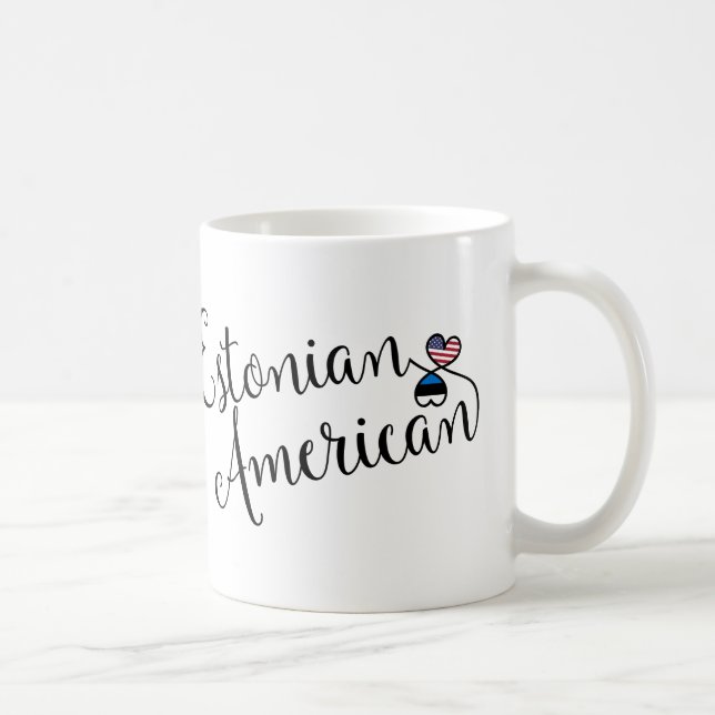 Caneca De Café Estoniano Americano Entwined Hearts Mug (Direita)