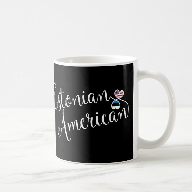 Caneca De Café Estoniano Americano Entwined Hearts Mug (Direita)