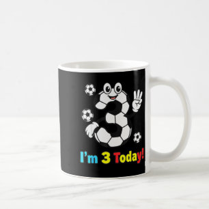 Caneca De Café Estou 3 Hoje Lindo Futebol Cartoon 3º Aniversário