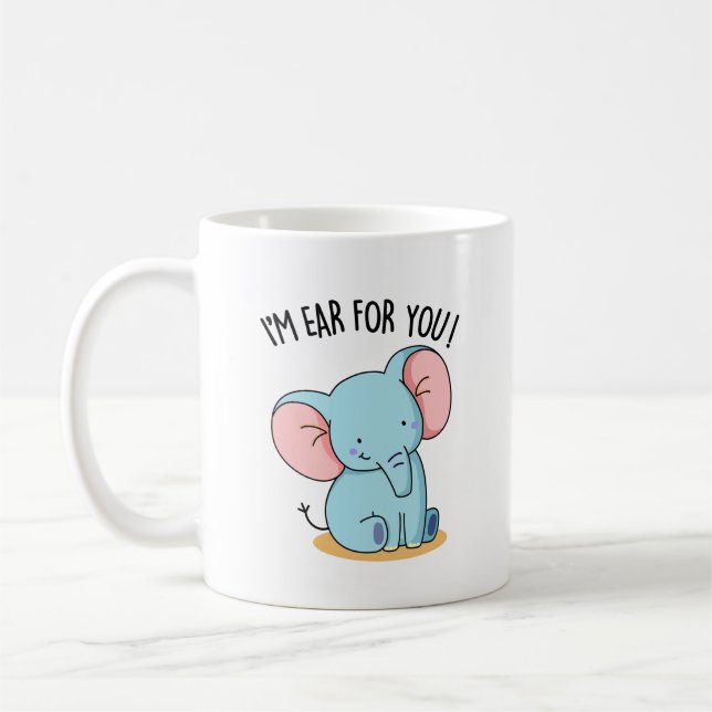 Caneca De Café Estou a ouvir-te, Elefante Engraçado (Esquerda)