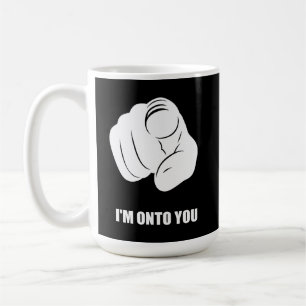 Caneca De Café Estou Atento a Você - Dedo em Rista, Divertido