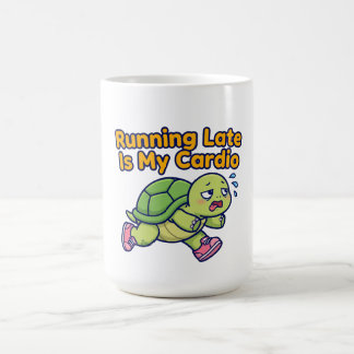Caneca De Café Estou Atrasado É Meu Cárdio: Edição Tartaruga Suad