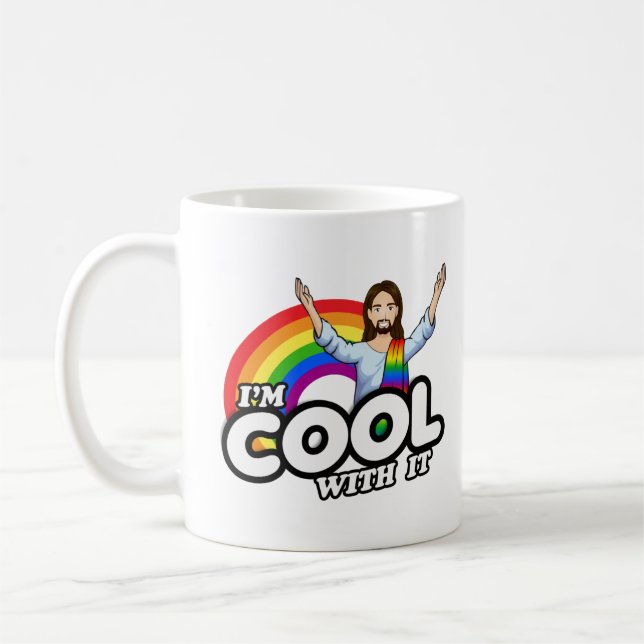 Caneca De Café Estou Bem Com Isso - Jesus Arco-íris (Esquerda)