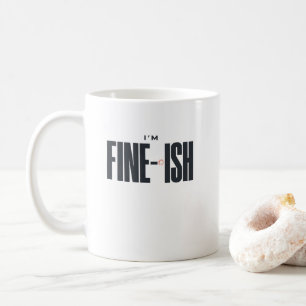 Caneca De Café Estou Bem-ish – Citação Minimalista Divertida e Sa