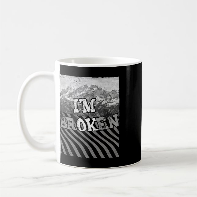 Caneca De Café Estou Bem Quebrado-Estou Quebrado  (Esquerda)