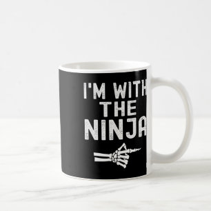 Caneca De Café Estou com o esqueleto engraçado Ninja Halloween Ma