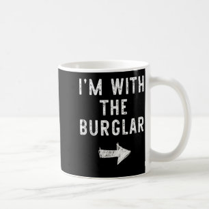 Caneca De Café Estou com o Ladrão Fantasia de Casal Engraçada de