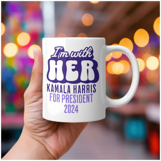 Caneca De Café Estou com o texto dela para Kamala Harris para o P