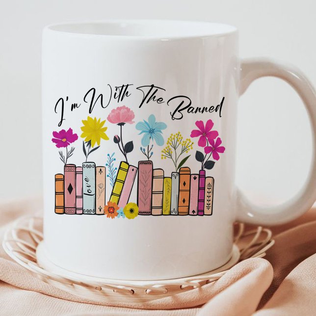 Caneca De Café Estou com os Livros Banidos (i'm with the banned mug,book lover mug,)
