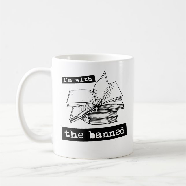 Caneca De Café estou com os livros proibidos (Esquerda)
