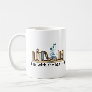 Caneca De Café Estou com os livros proibidos - Engraçado