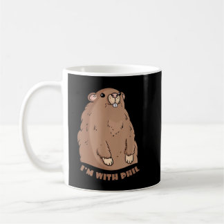 Caneca De Café Estou Com Phil Ground Hog Punxsutawney Funny Gift