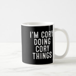Caneca De Café Estou Cory Fazendo Coisas de Cory Piada de Anivers