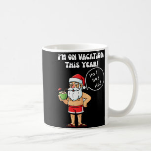 Caneca De Café Estou De Férias Este Ano Engraçado Papai Noel Nata