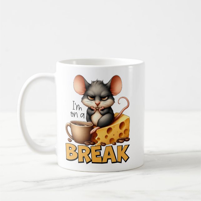 Caneca De Café "Estou em uma pausa" Design de mouse (Esquerda)
