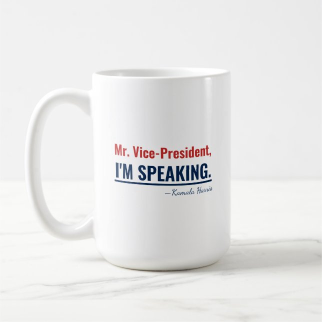 Caneca De Café Estou falando com Kamala Harris Vice-presidente 20 (Esquerda)