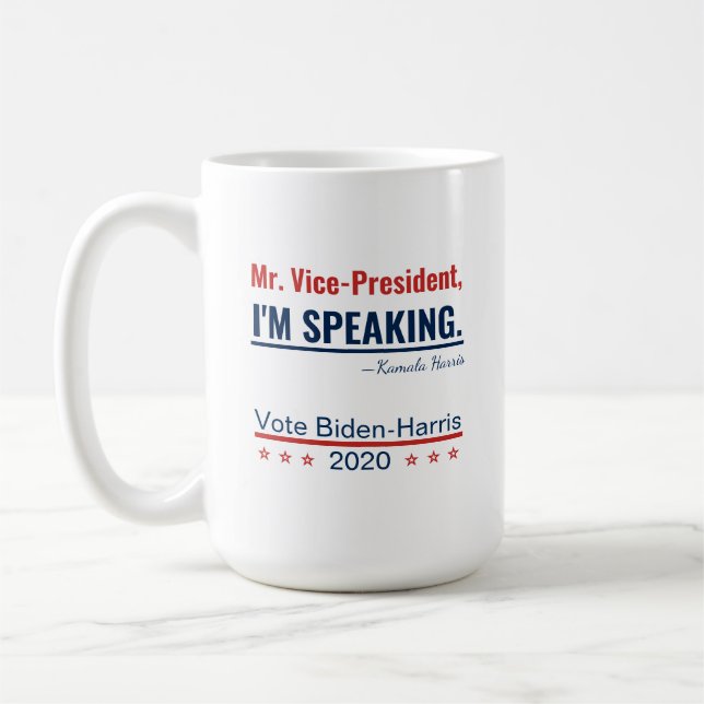 Caneca De Café Estou falando com Kamala Harris Vice-presidente 20 (Esquerda)