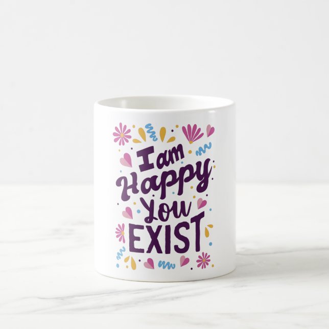 Caneca De Café Estou feliz que você exista (Centro)