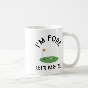Caneca De Café Estou Fore Vamos Par Tee Engraçado Golfe 4º Aniver