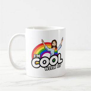 Caneca De Café Estou Legal com isso - Rainbow Jesus