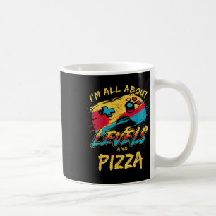 Caneca De Café Estou Ligado a Níveis e Pizza Comida Divertida par