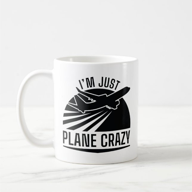 Caneca De Café Estou Louco por Aviões (Esquerda)