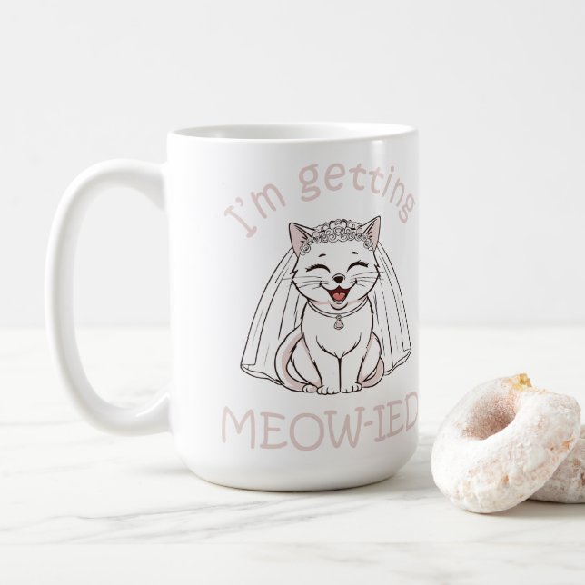 Caneca De Café Estou Meow-orando! (Com Donut)