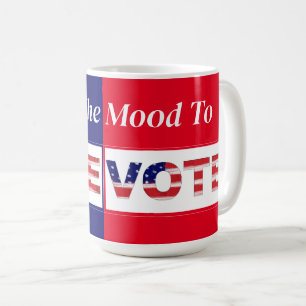Caneca De Café Estou no clima para votar vermelho/azul